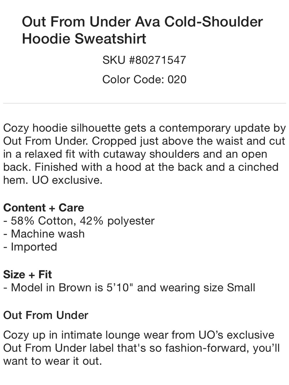 Cold-Shoulder Hoodie Sweatshirt View 6